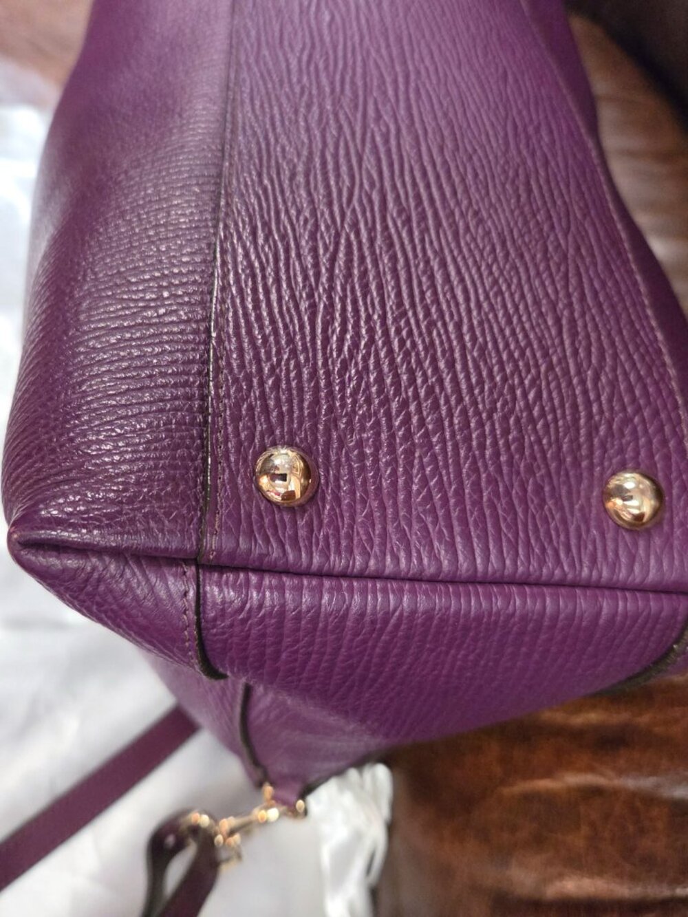 Furla Leather Piper Satchel - Purple - EUC - Picture 9 of 16